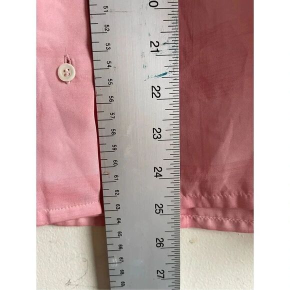 Vintage Bleyle Women's Tie Bow Button Front Long Sleeve Blouse Pink Size 10 B2 - Picture 5 of 6